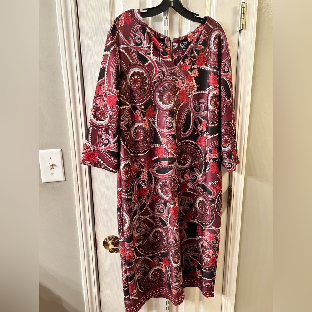 ECI, size 18 comfortable dress wih back zipper